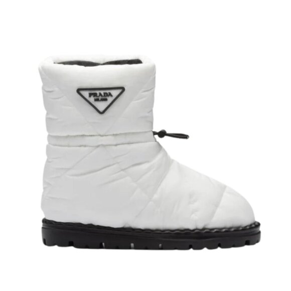 NWT Prada Snow Booties White Quilted Nylon Padded Sz 36.5 - Picture 1 of 10